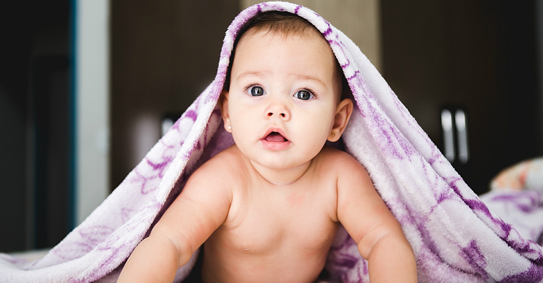 image of little baby after shower